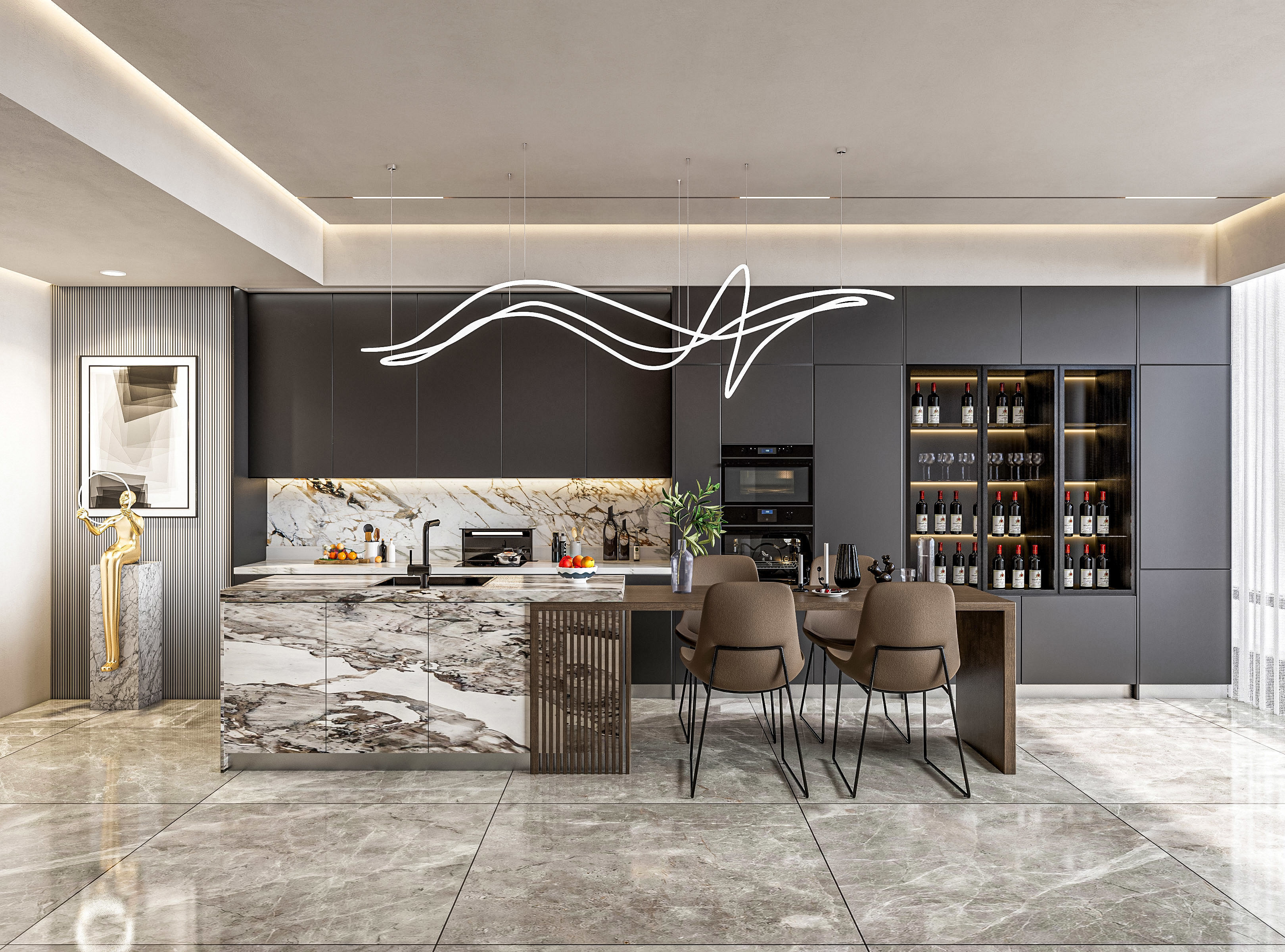 Kitchen fully parametric  Resizable manufacturable  0011 3D model_4