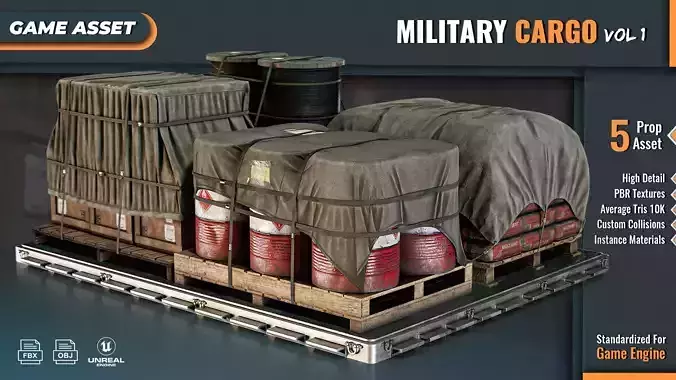 Military Cargo Vol 1 Low-poly 3D model