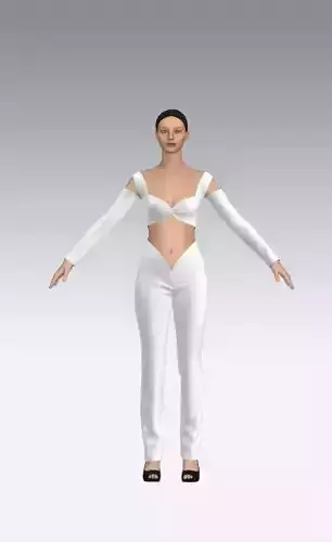 Heart neckline elastic detail slevee