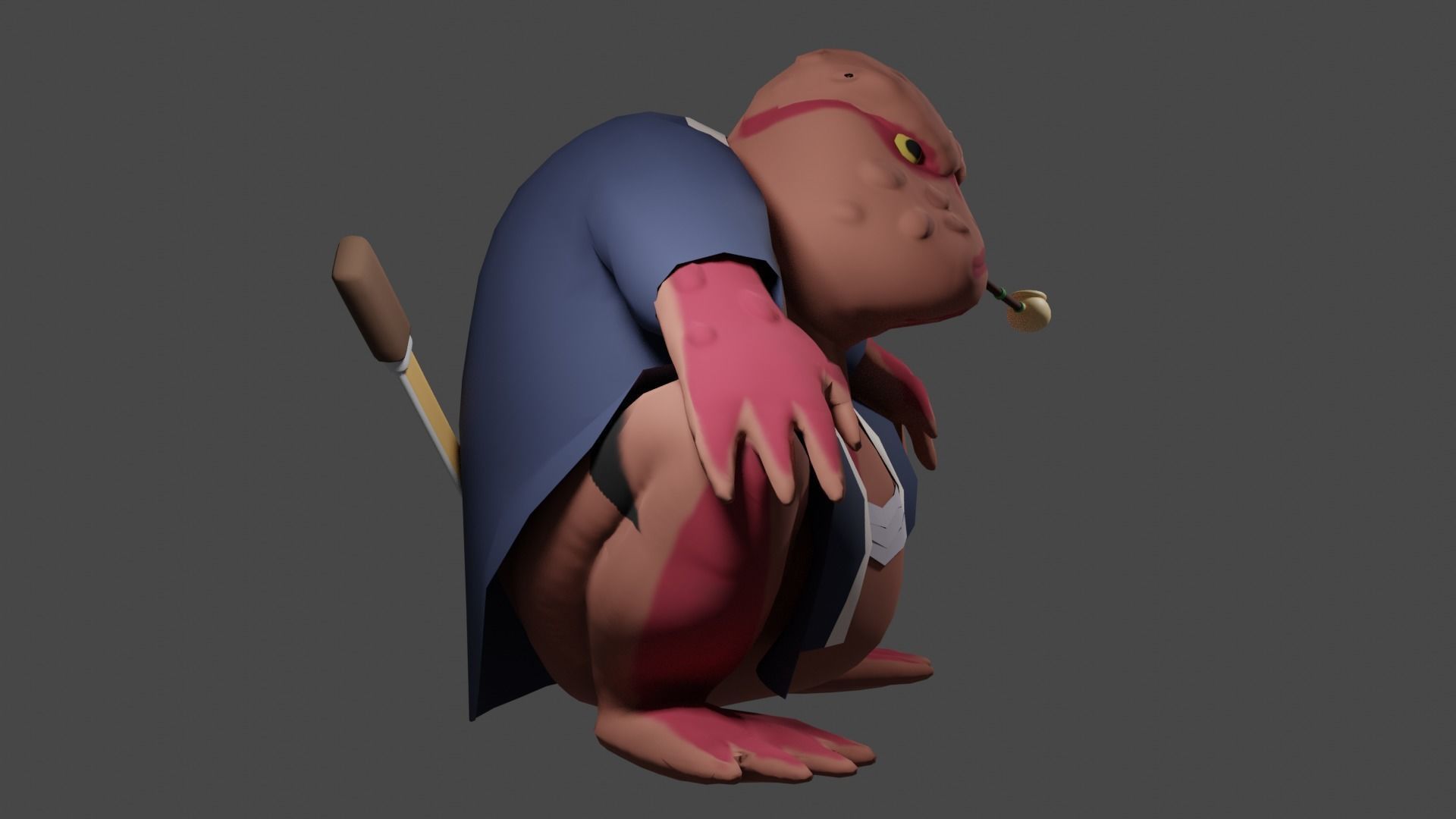 Naruto Gamabunta Character Free low-poly 3D model_1