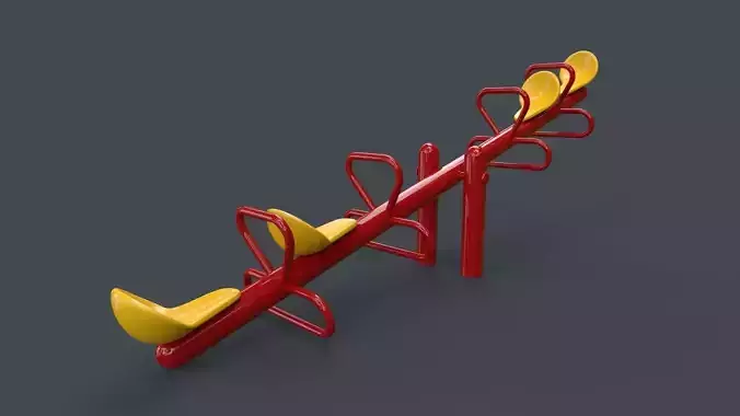 PBR Modular Outdoor See Saw Playground B Low-poly 3D model