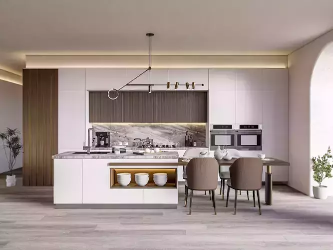 Kitchen fully parametric  Resizable manufacturable  0013 3D model