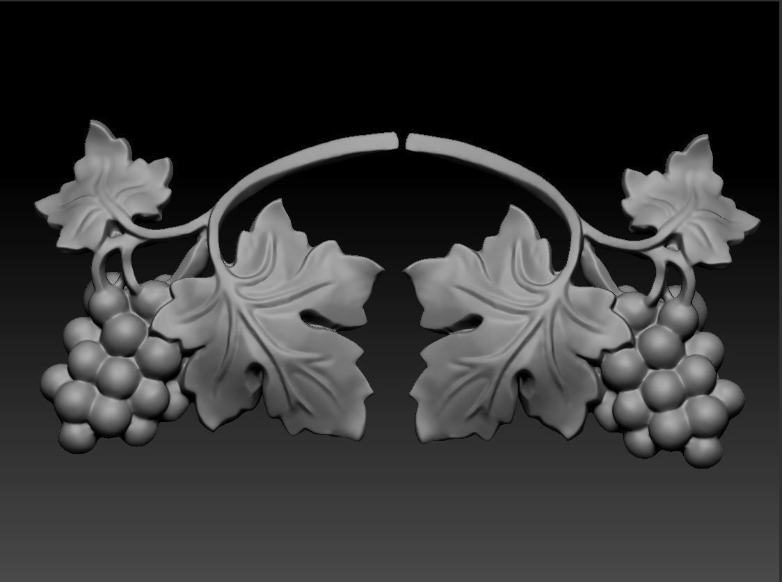 Bunch of grapes vine Decor elements 3D print model_5