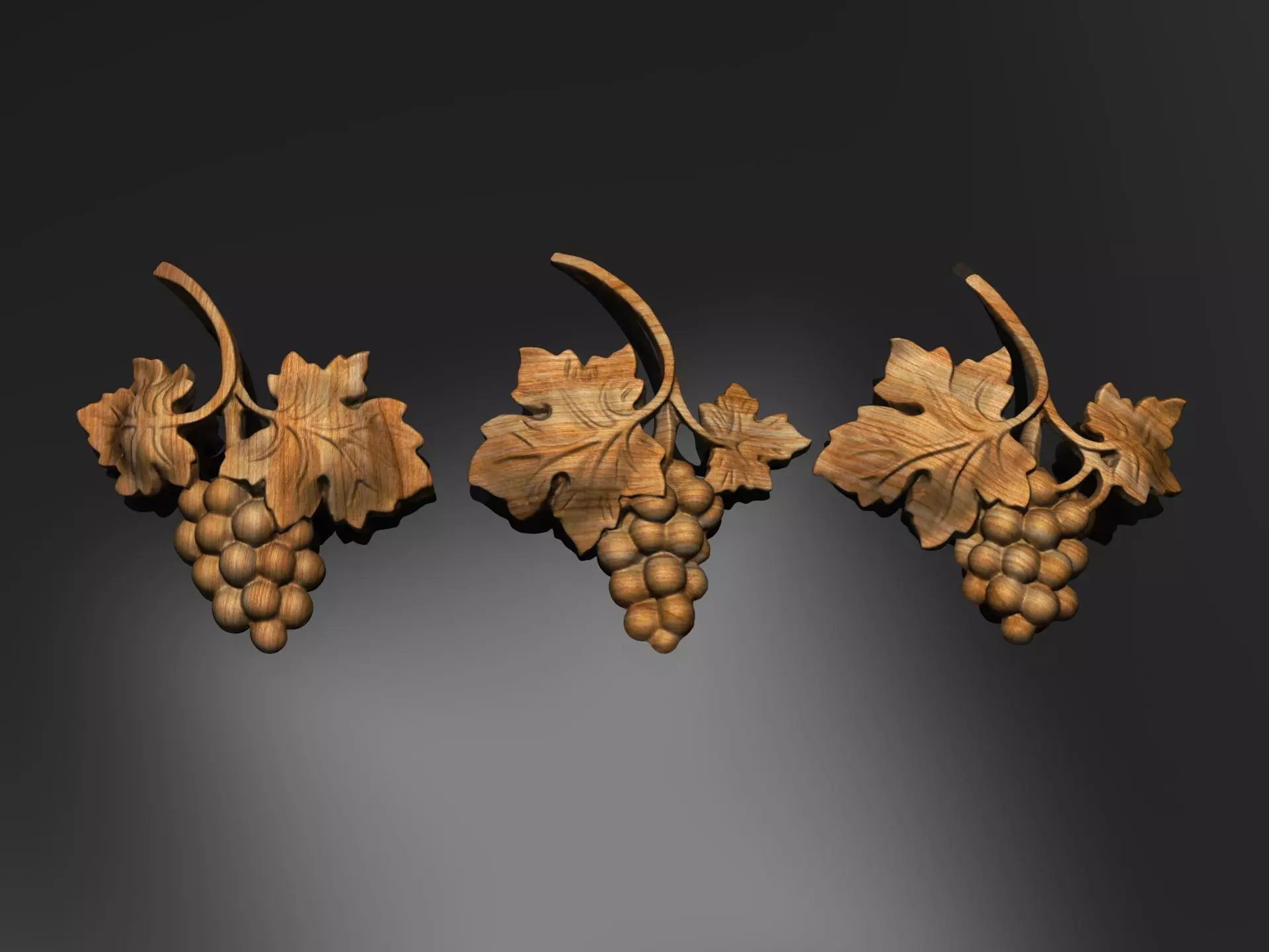 Bunch of grapes vine Decor elements 3D print model_0