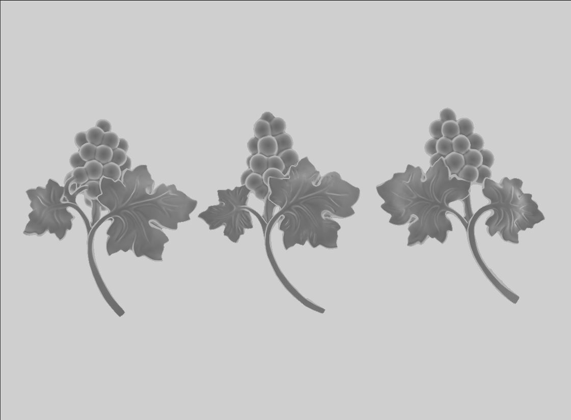 Bunch of grapes vine Decor elements 3D print model_9