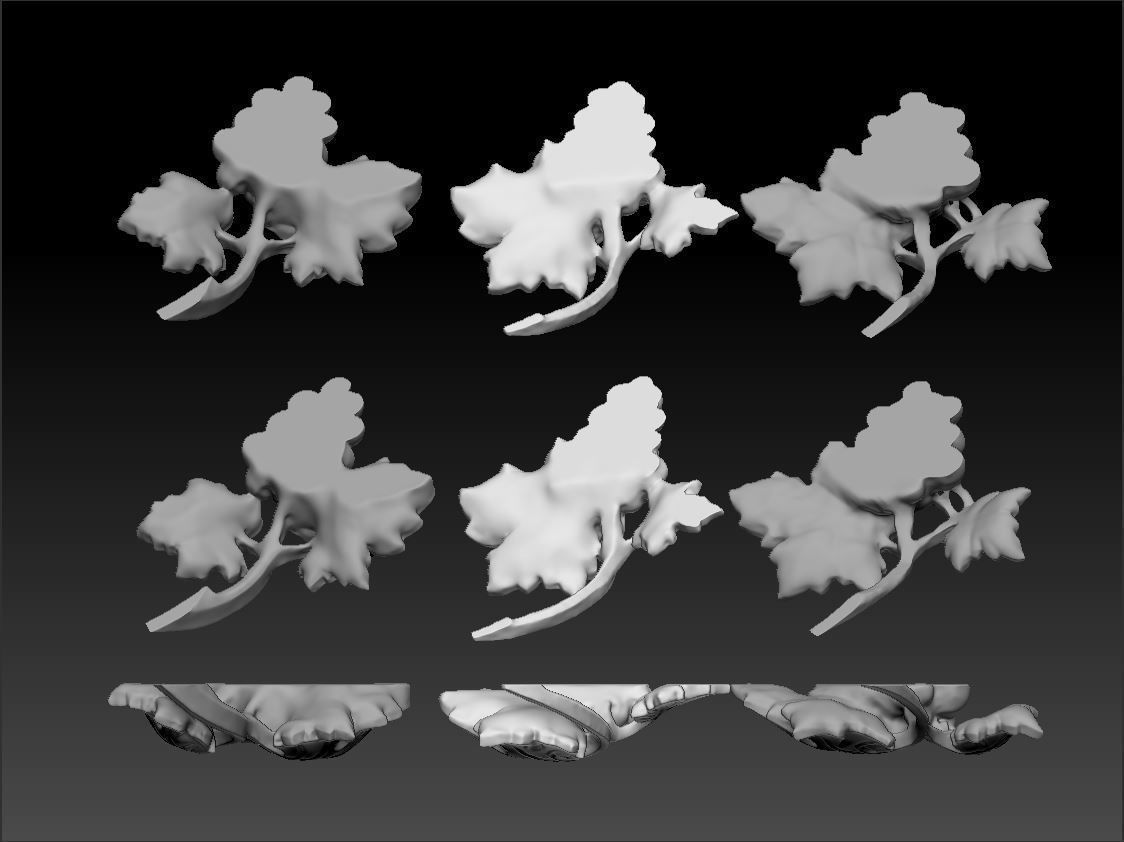 Bunch of grapes vine Decor elements 3D print model_11