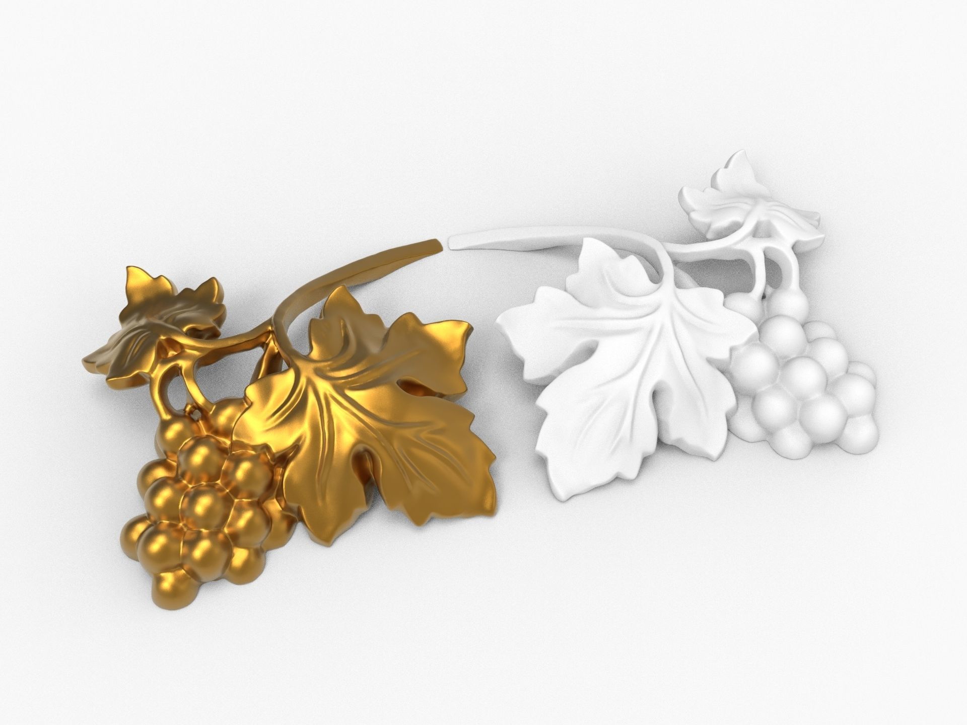 Bunch of grapes vine Decor elements 3D print model_2