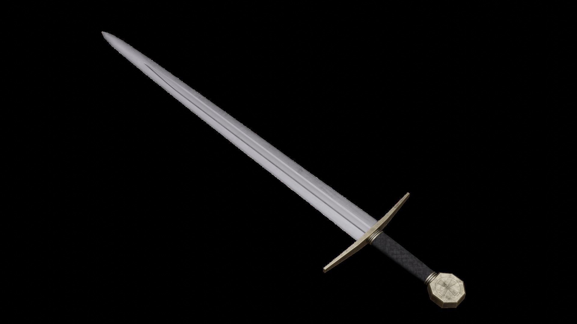 Sword Low-poly 3D model_3