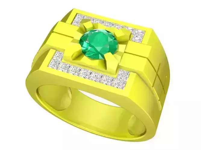 A5161 Vietnamese Fashion Diamond Businessman Ring 3D Model