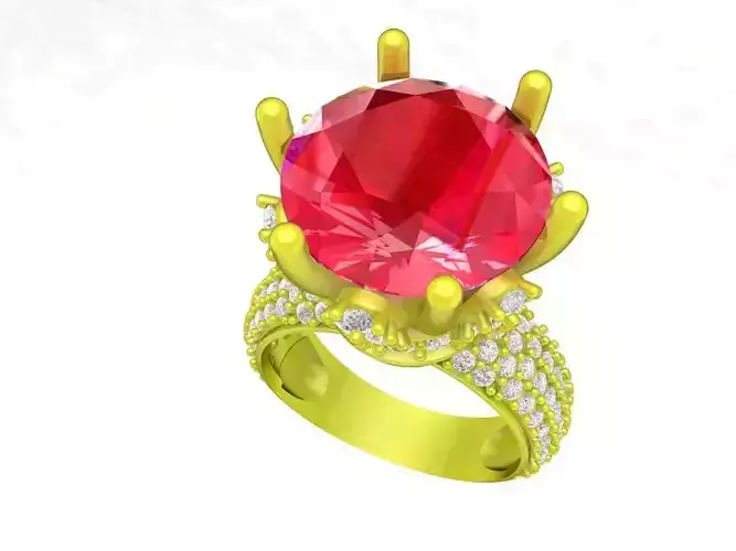 A5169 Vietnamese Fashion Diamond Lady Ring 3D Model