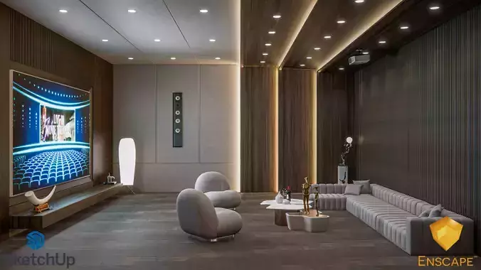 Entertainment Audio video visual room Scene  3D model