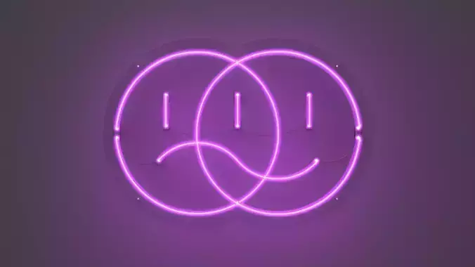 Sad Happy Faces - Neon Sign