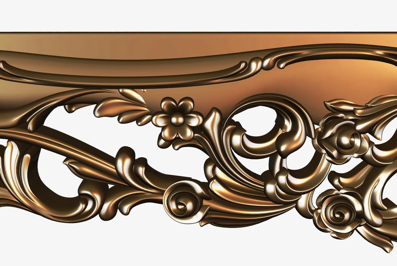 Carved decor ornament for cnc 04 3D model_5