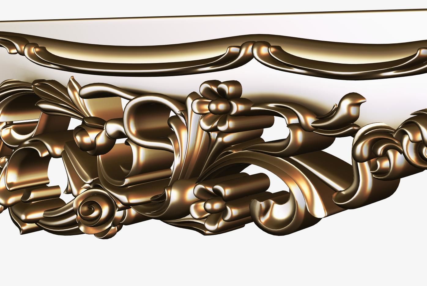 Carved decor ornament for cnc 04 3D model_6