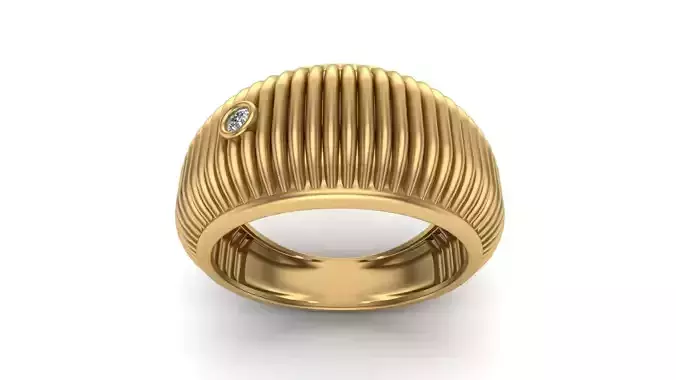 Tube Texture Diamond Ring