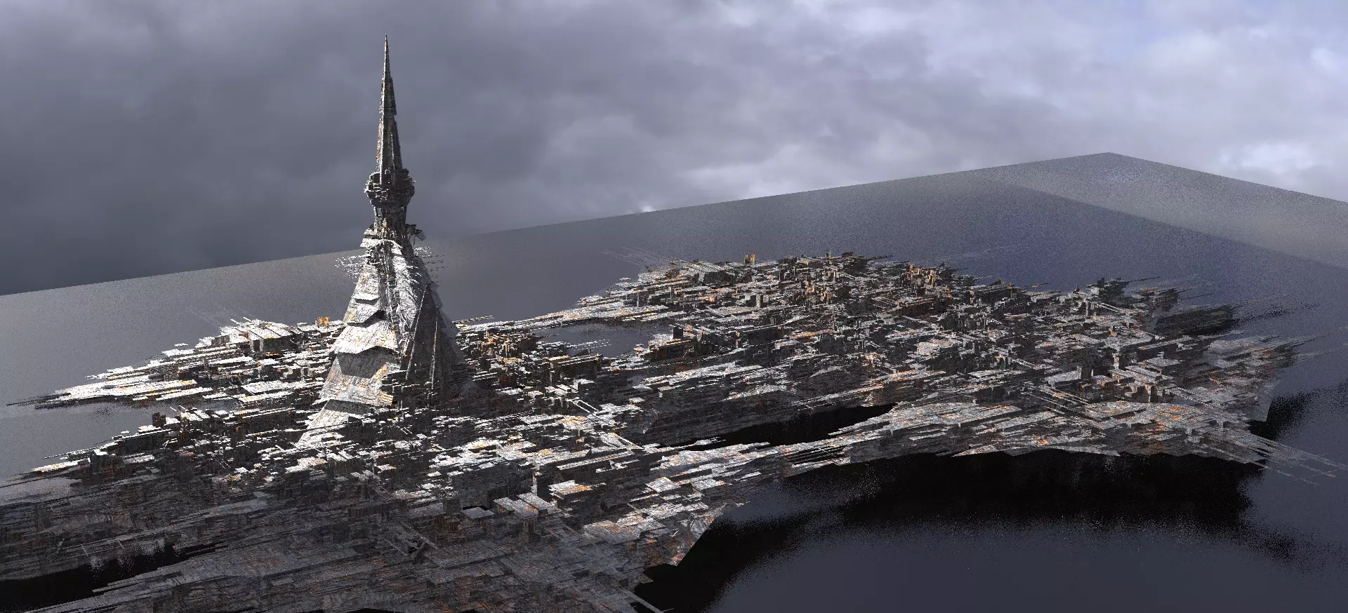 New Egypt Pyramid City Tower city base 3D model_0