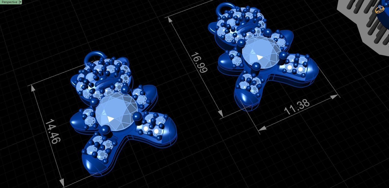 TEDDY BEAR PENDANT 3D print model_2