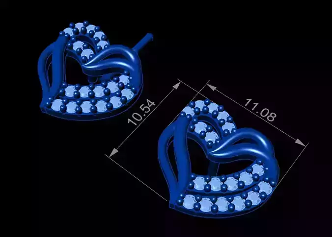 DOUBLE HEARTS STUD EARRINGS