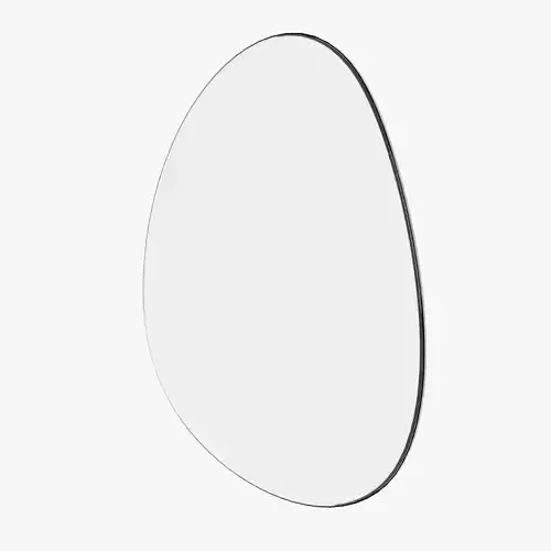Modern Silver Mirror with Black Metal Frame 3D model