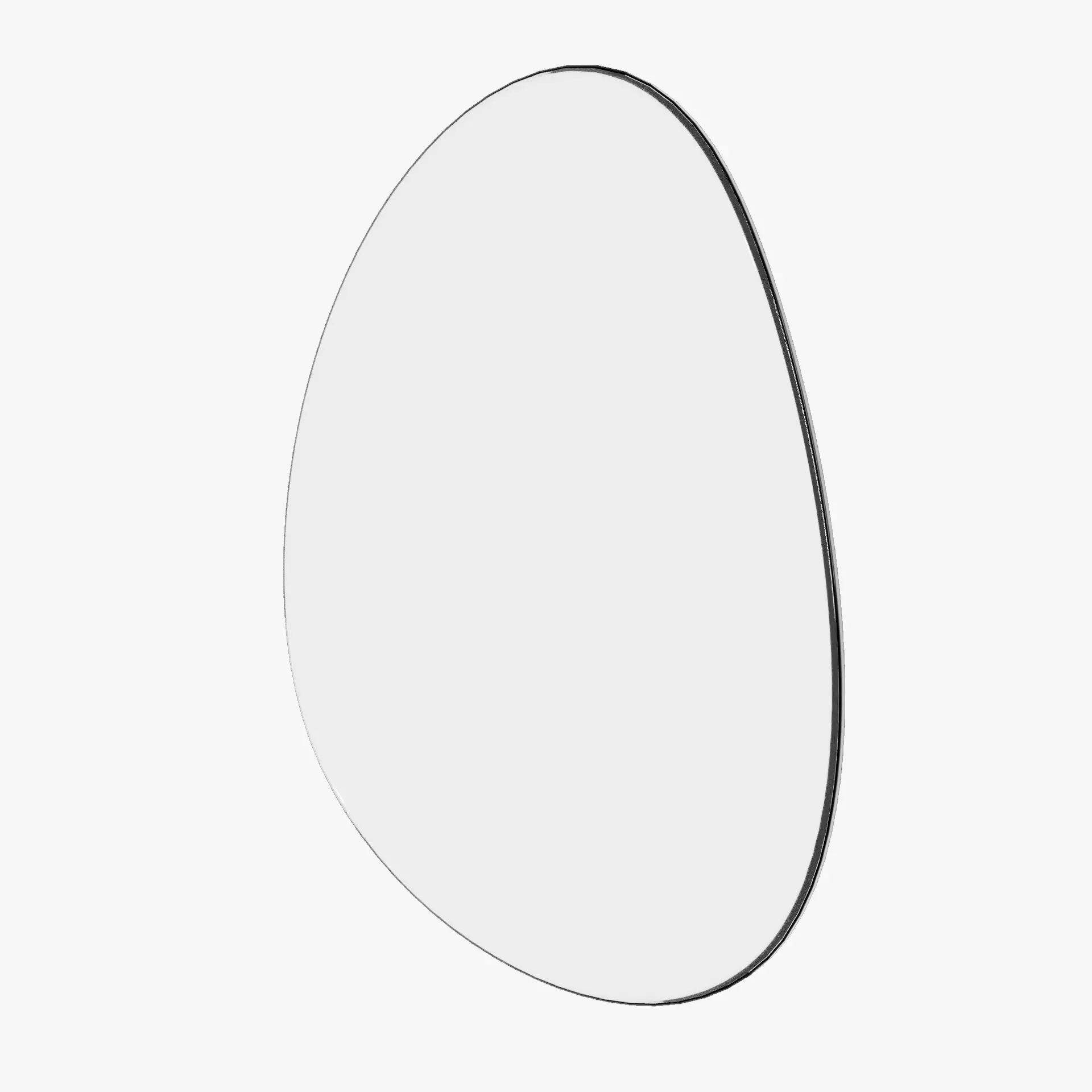 Modern Silver Mirror with Black Metal Frame 3D model_0