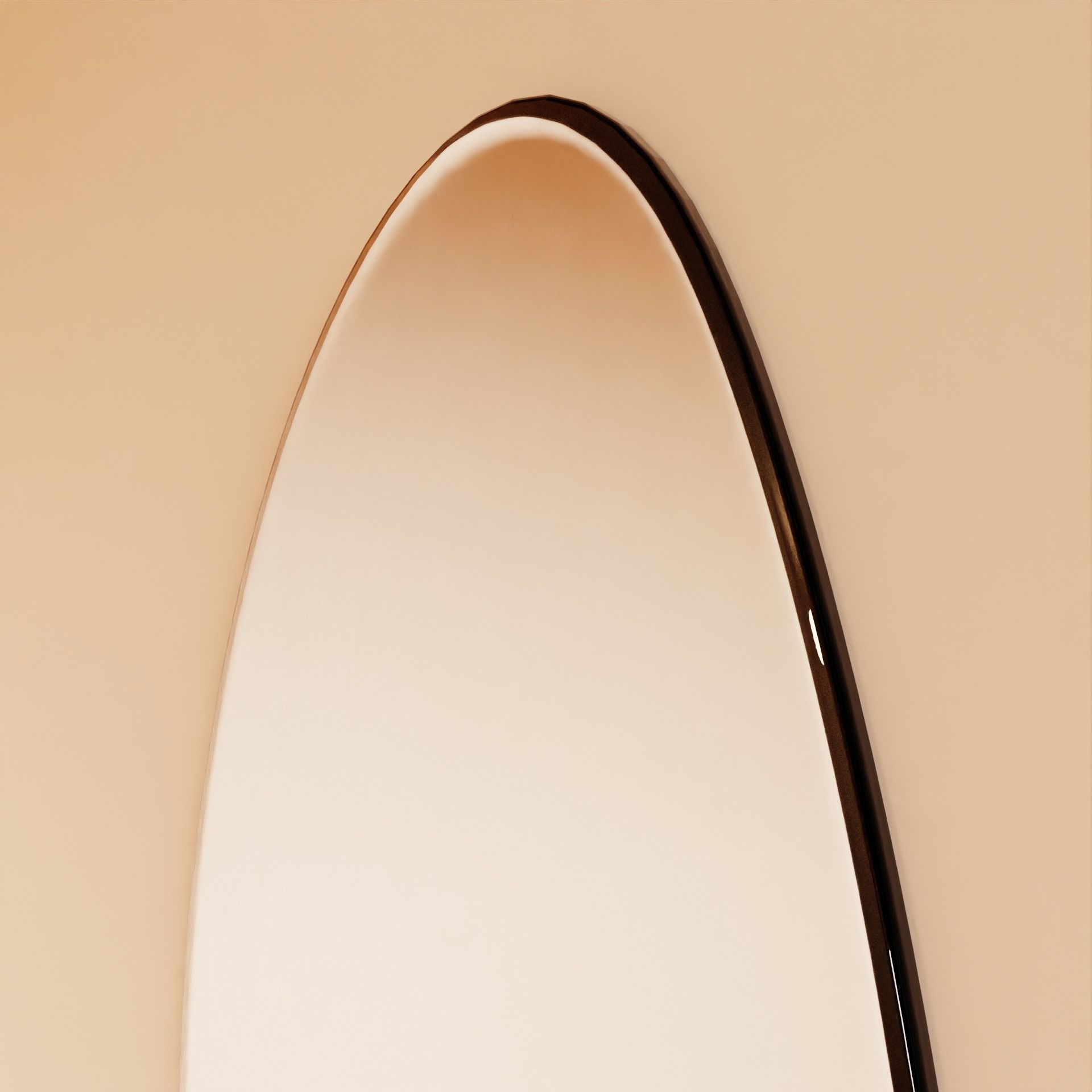 Modern Silver Mirror with Black Metal Frame 3D model_6