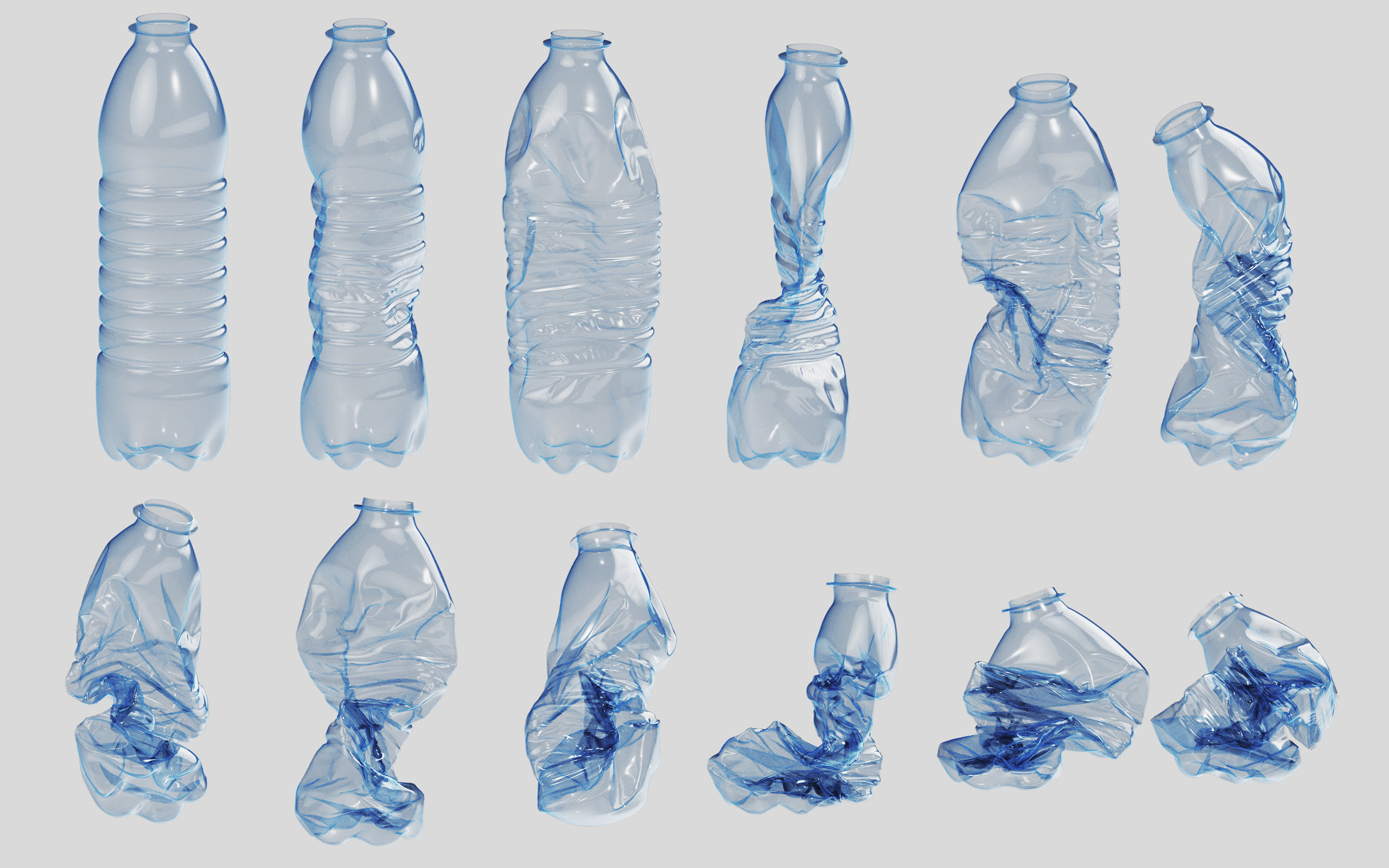 Crushed Plastic Bottle v2 3D model_5