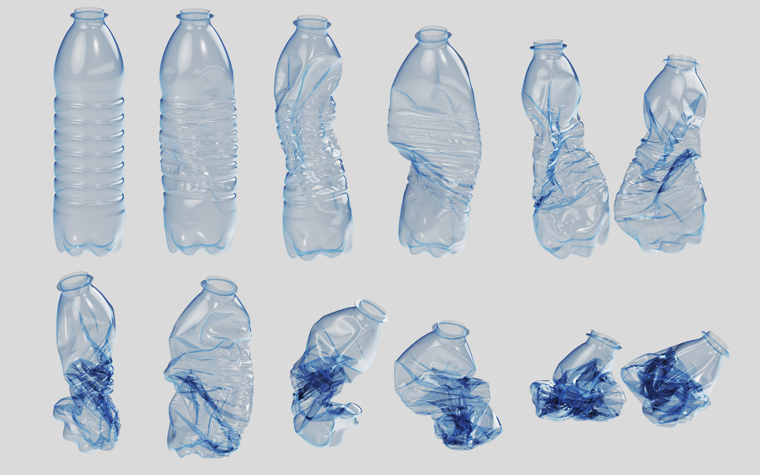 Crushed Plastic Bottle v2 3D model_3