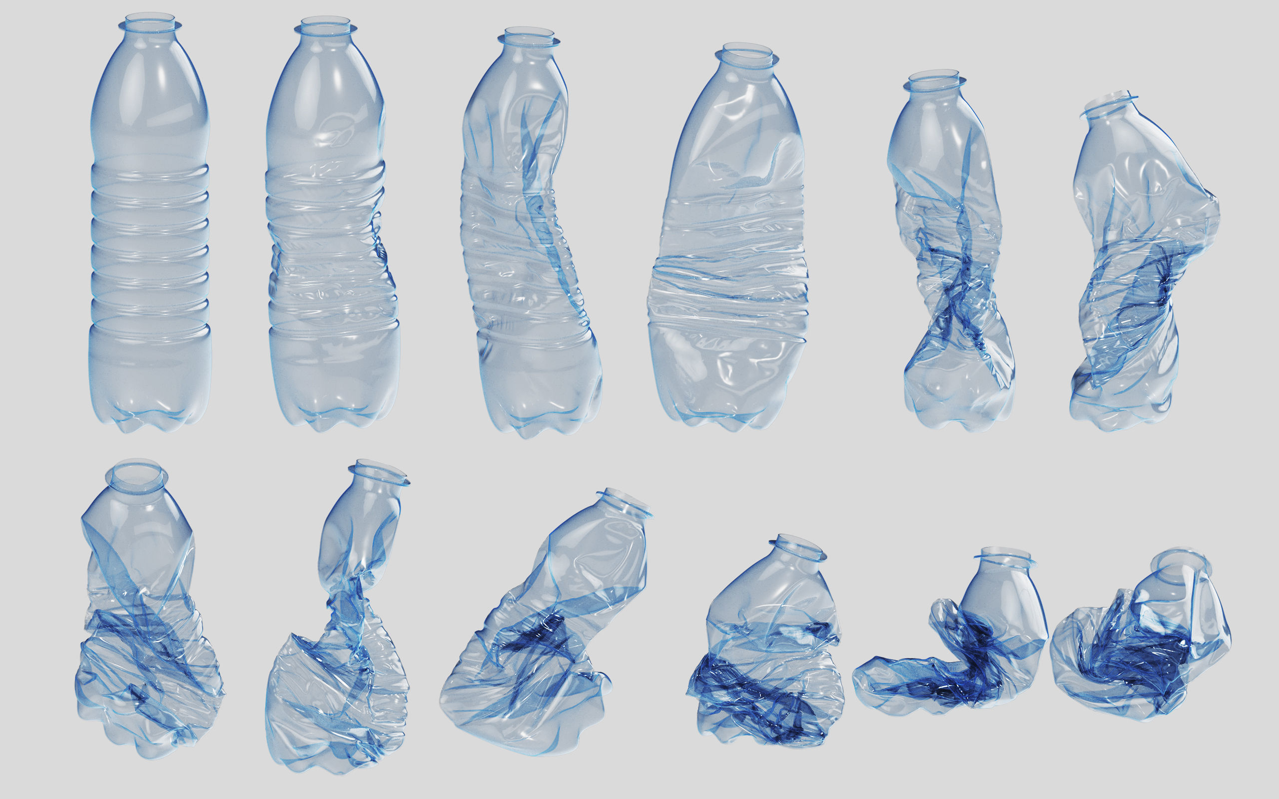 Crushed Plastic Bottle v2 3D model_4