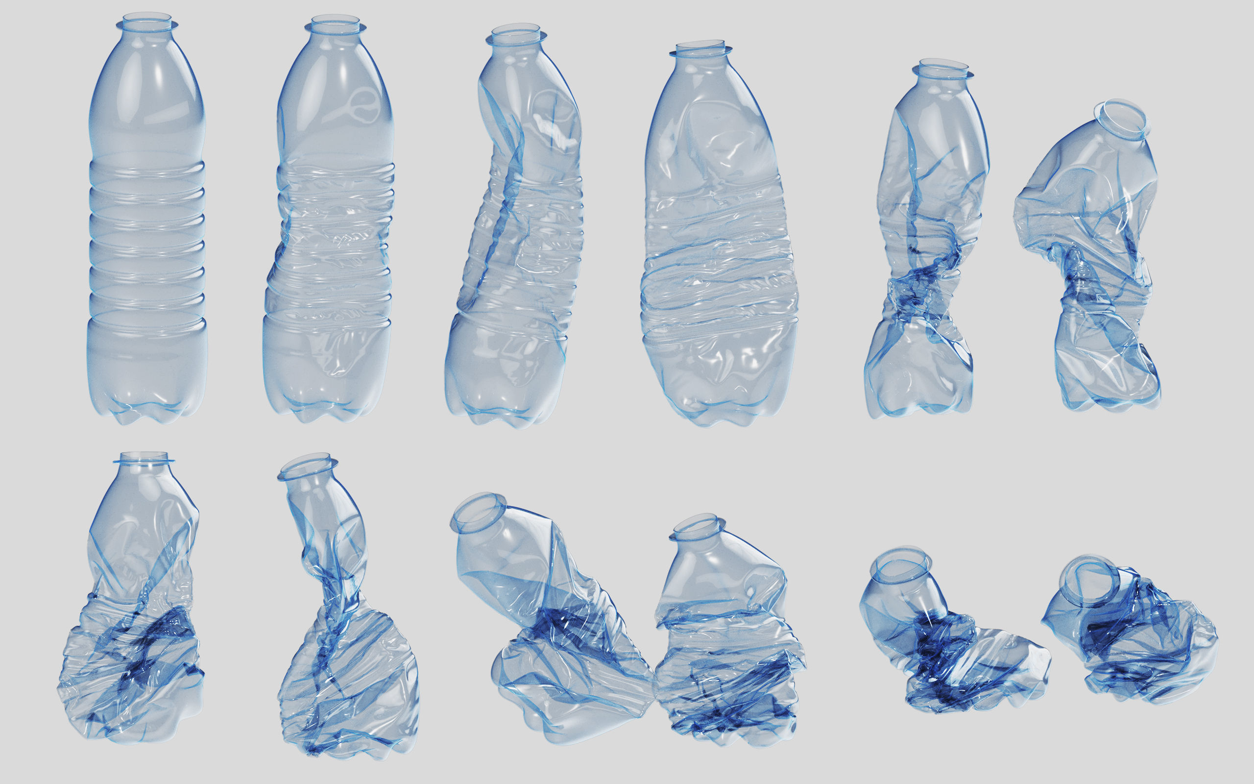 Crushed Plastic Bottle v2 3D model_1