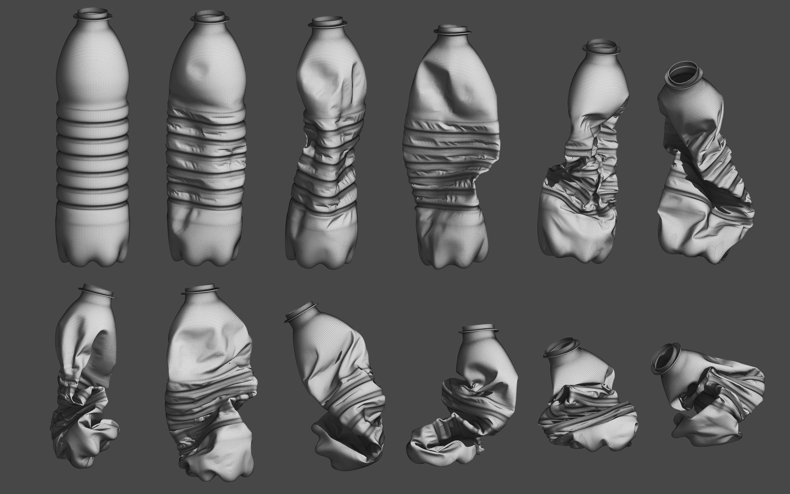 Crushed Plastic Bottle v2 3D model_12