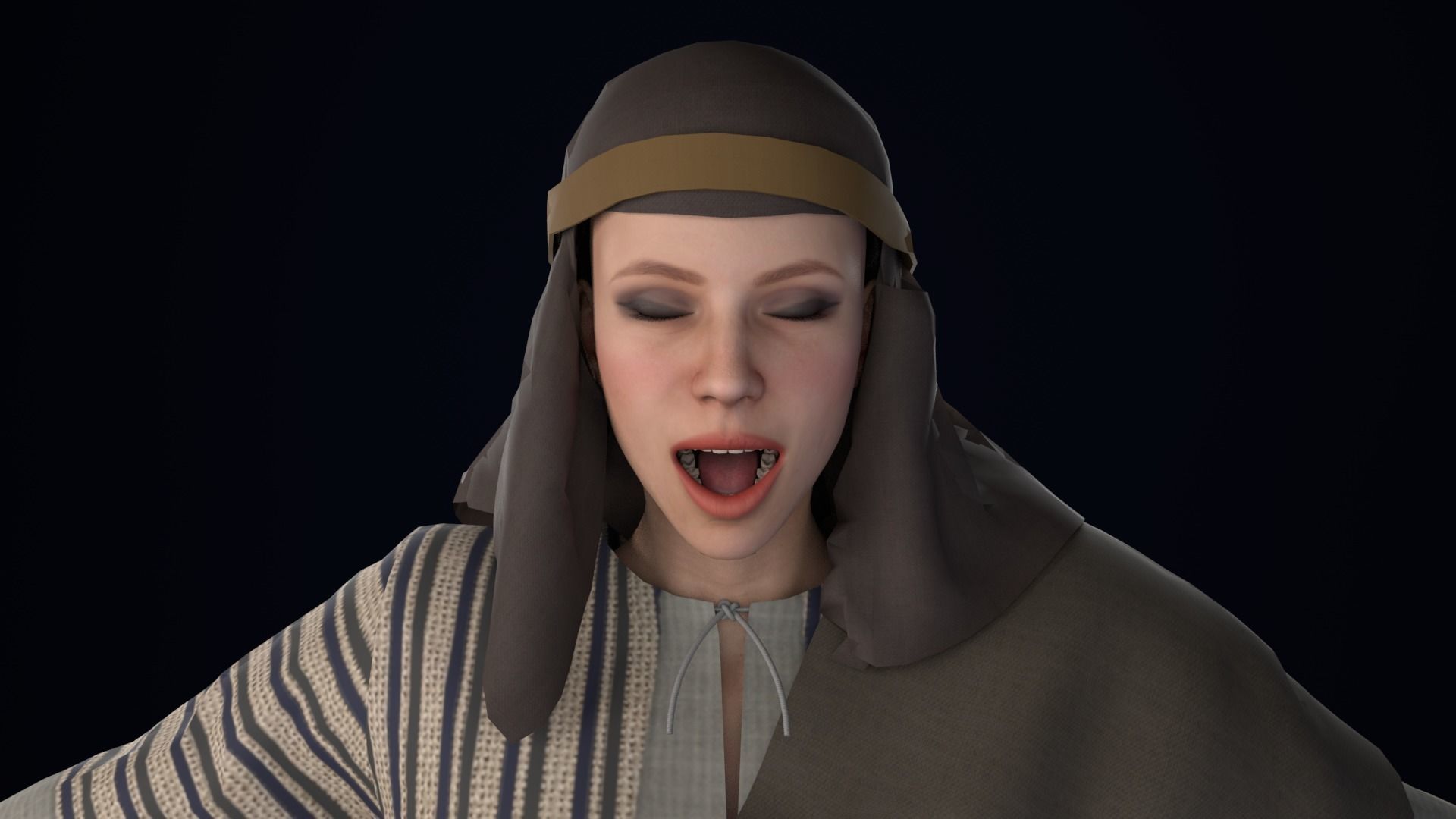 Arabian Woman Rigged 3D model_5