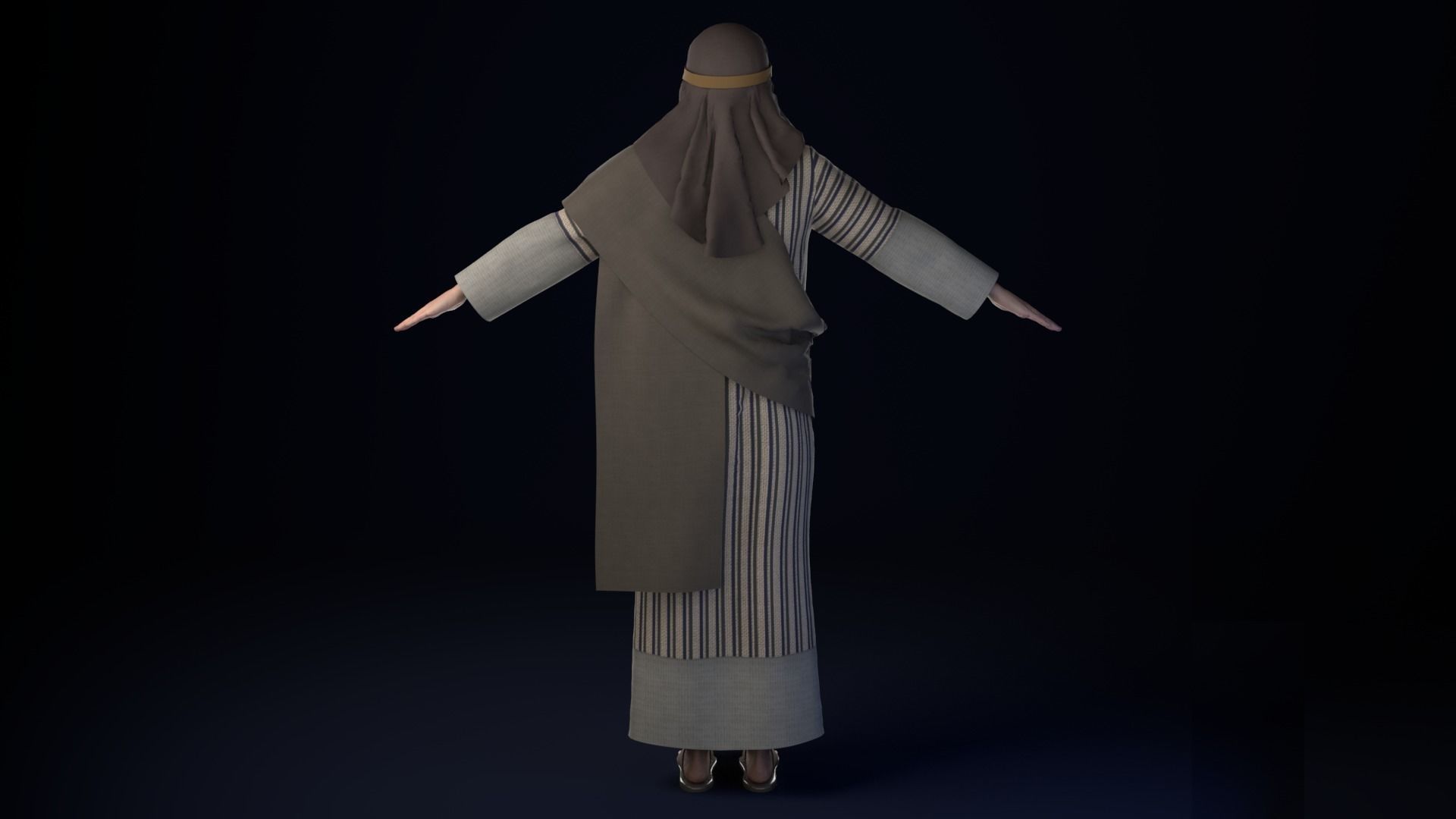 Arabian Woman Rigged 3D model_3