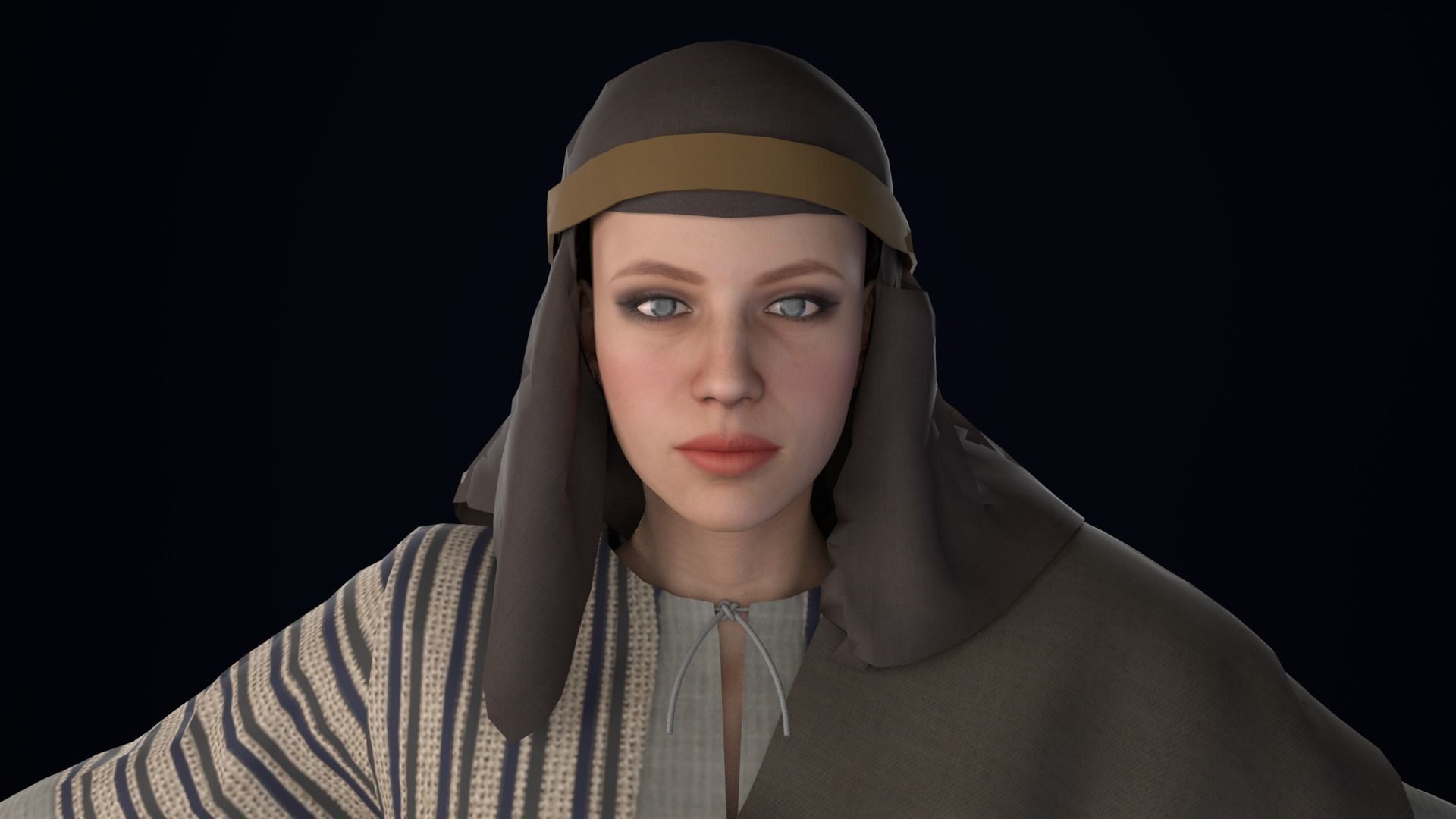 Arabian Woman Rigged 3D model_4