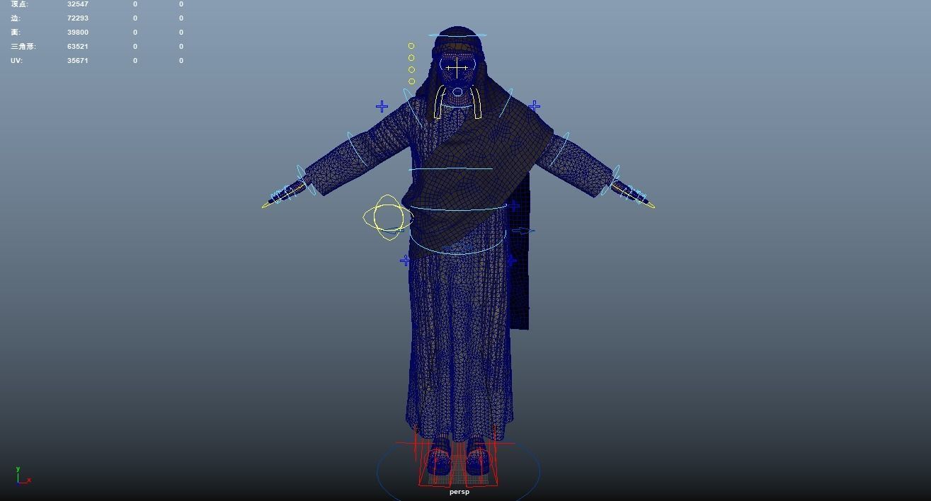 Arabian Woman Rigged 3D model_10