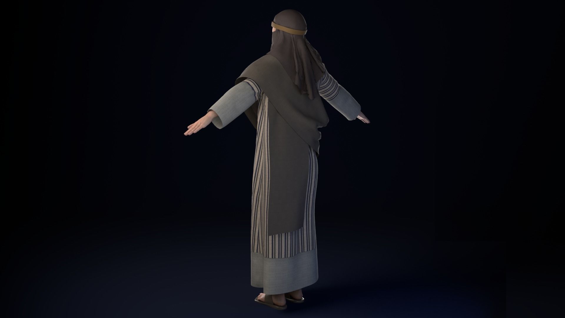 Arabian Woman Rigged 3D model_2