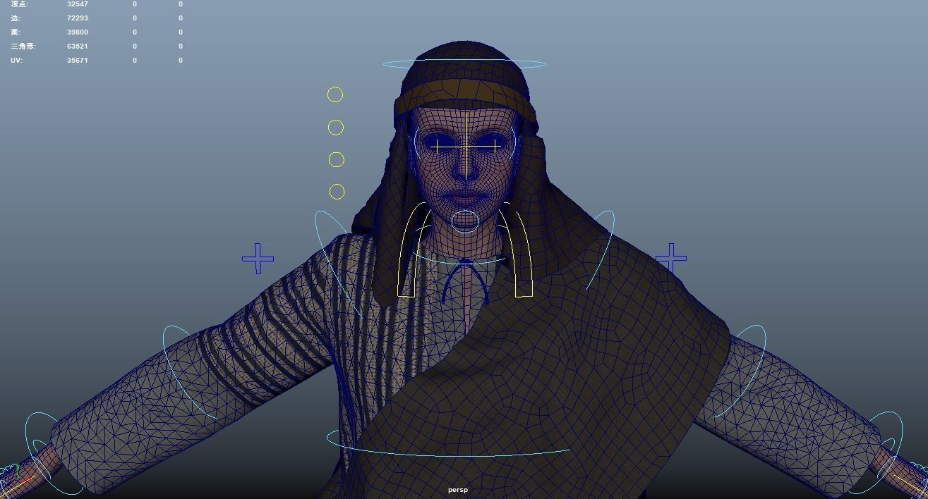 Arabian Woman Rigged 3D model_16
