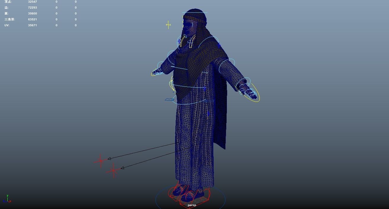 Arabian Woman Rigged 3D model_12