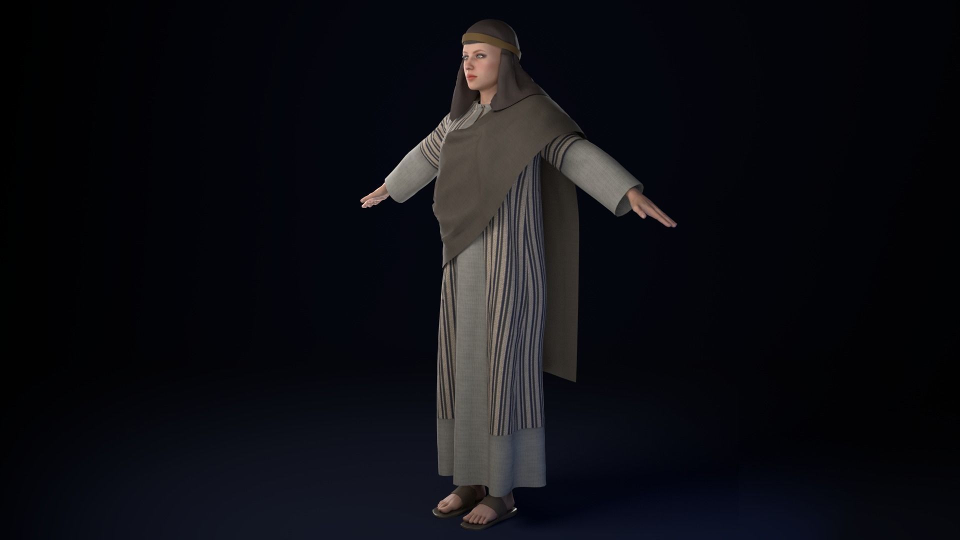 Arabian Woman Rigged 3D model_1
