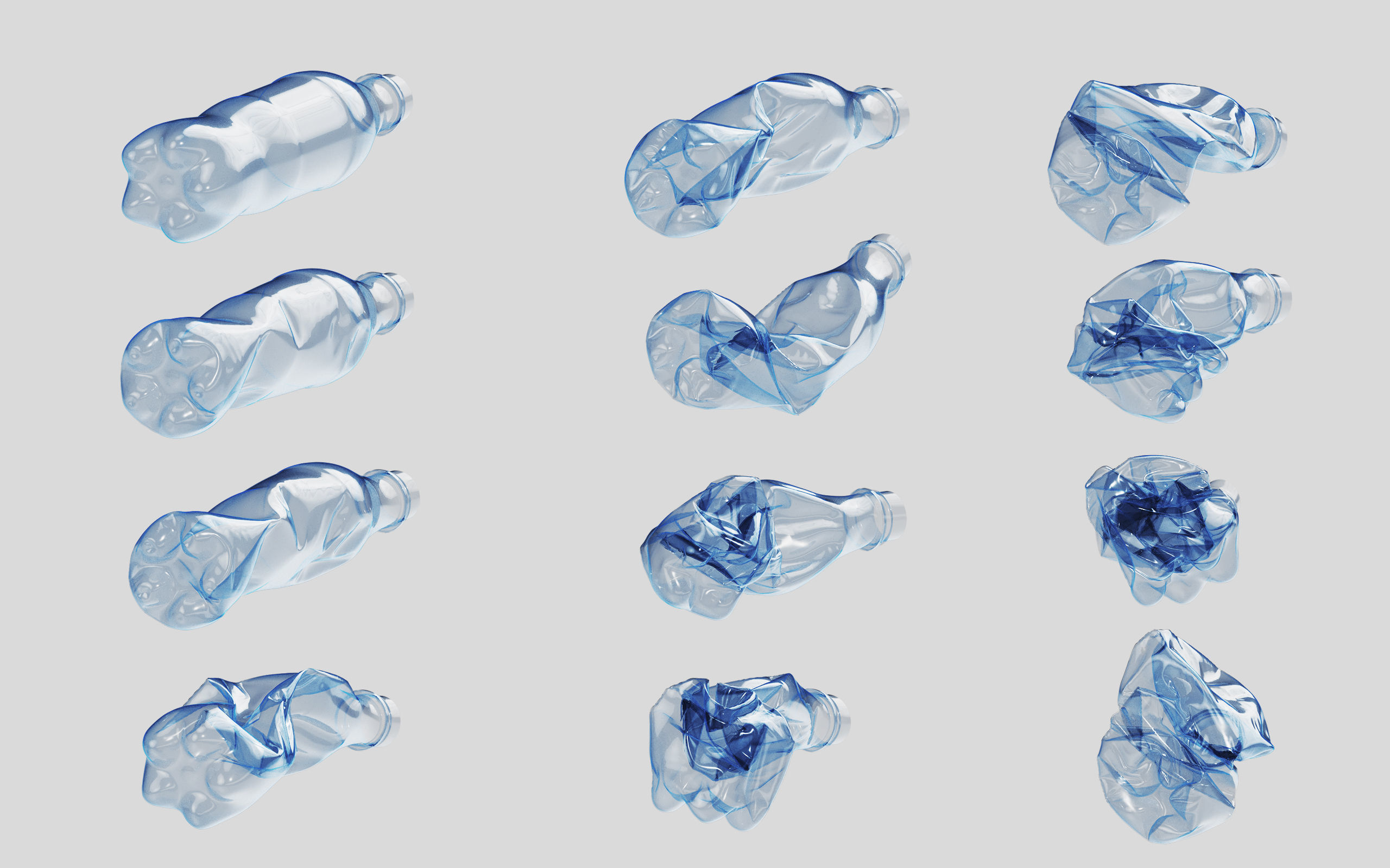 Crushed Plastic Bottle v3 3D model_7