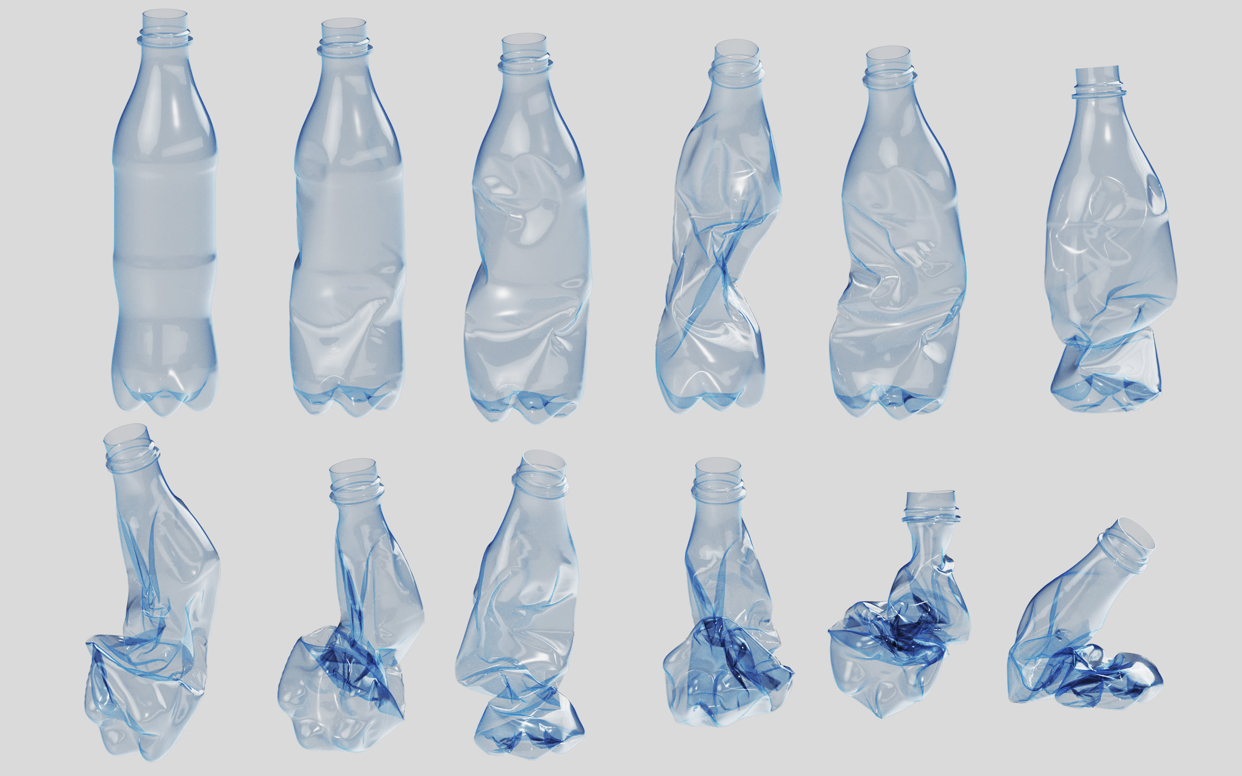 Crushed Plastic Bottle v3 3D model_5