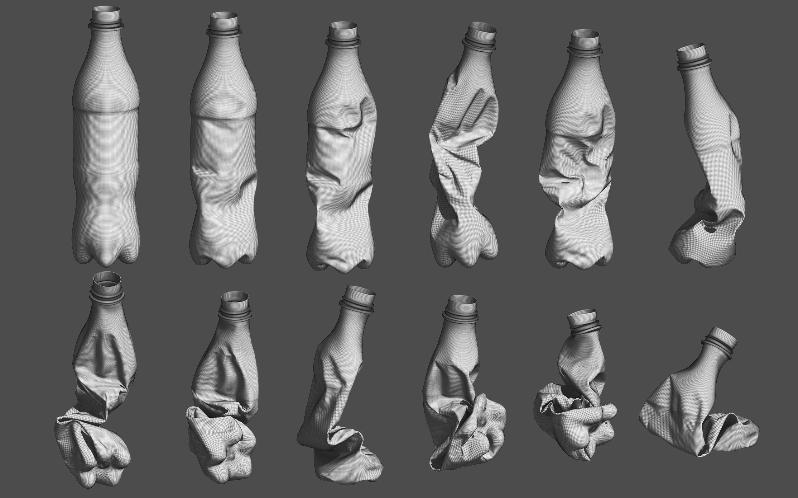 Crushed Plastic Bottle v3 3D model_12