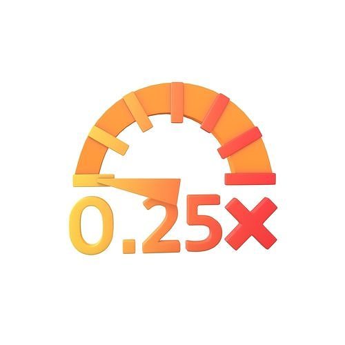 Speed 0 point 25 Symbol v1 003 Low-poly 3D model