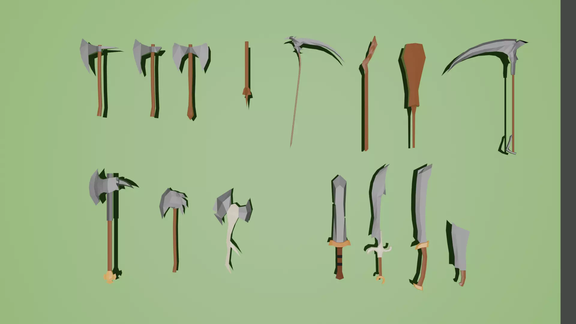 Lowpoly Weapon Pack 3D model_0