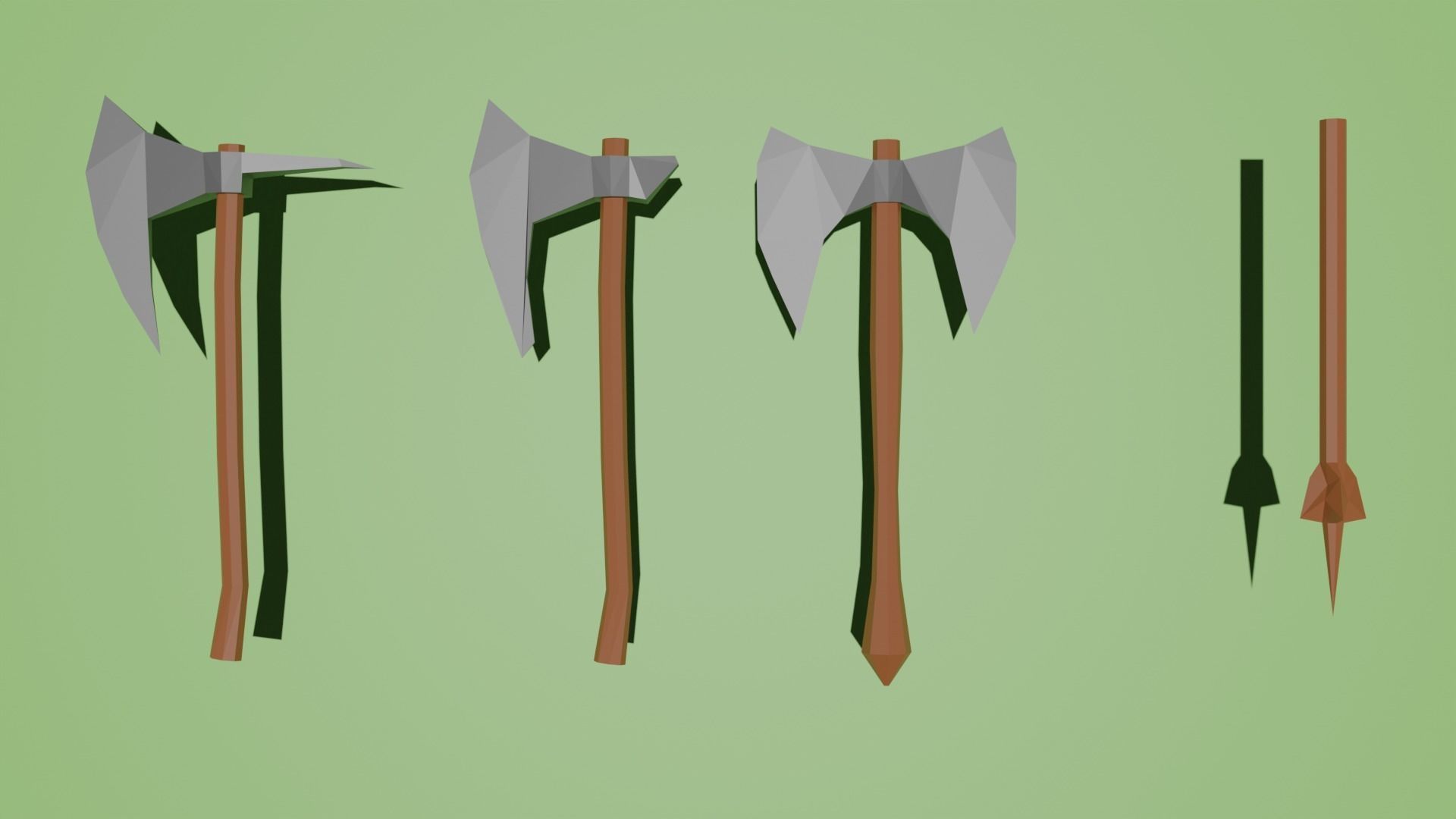 Lowpoly Weapon Pack 3D model_2