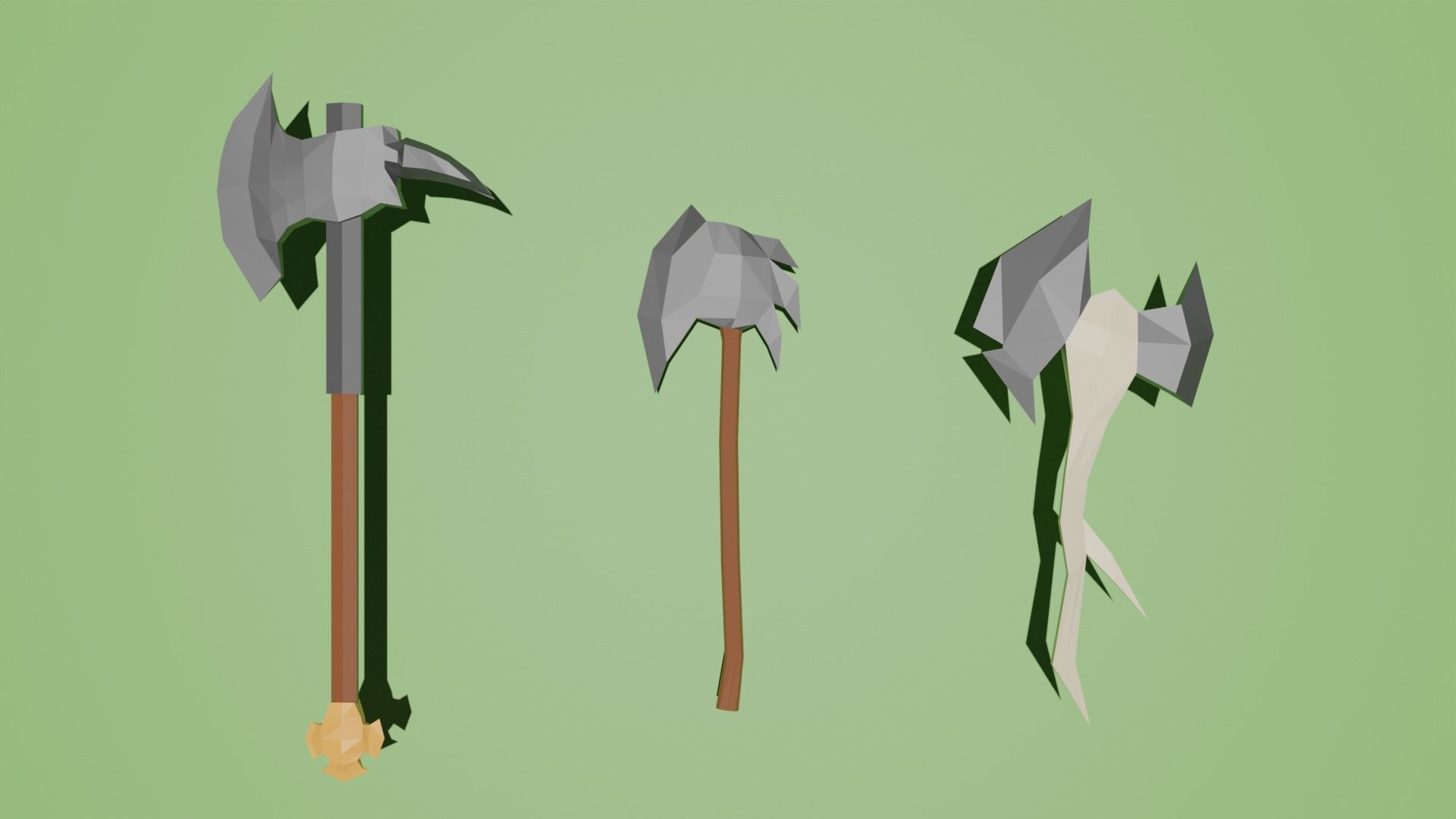 Lowpoly Weapon Pack 3D model_3