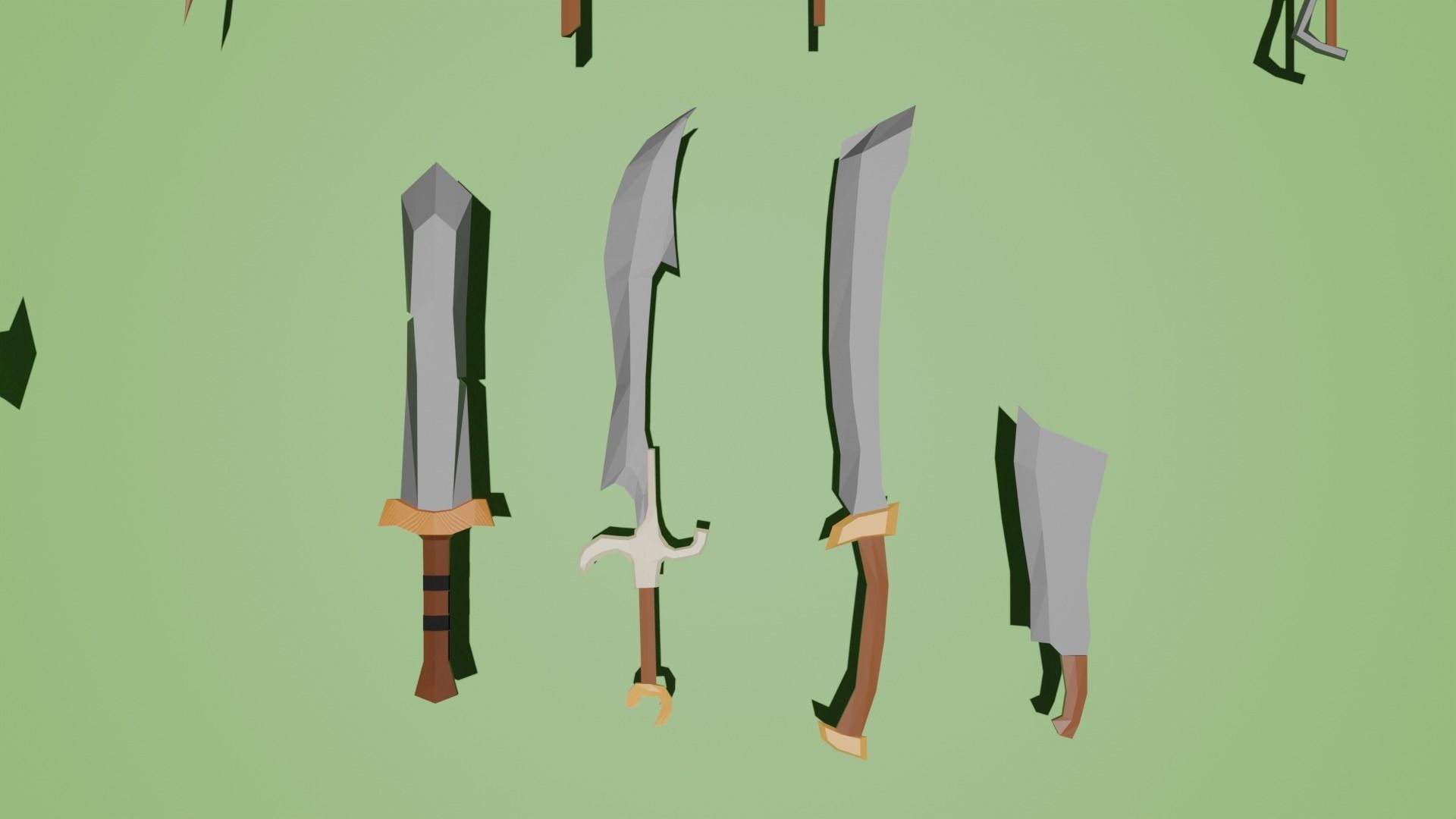 Lowpoly Weapon Pack 3D model_4