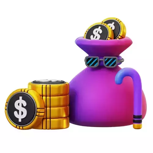 Retirement Savings 3D Icon Low-poly 3D model