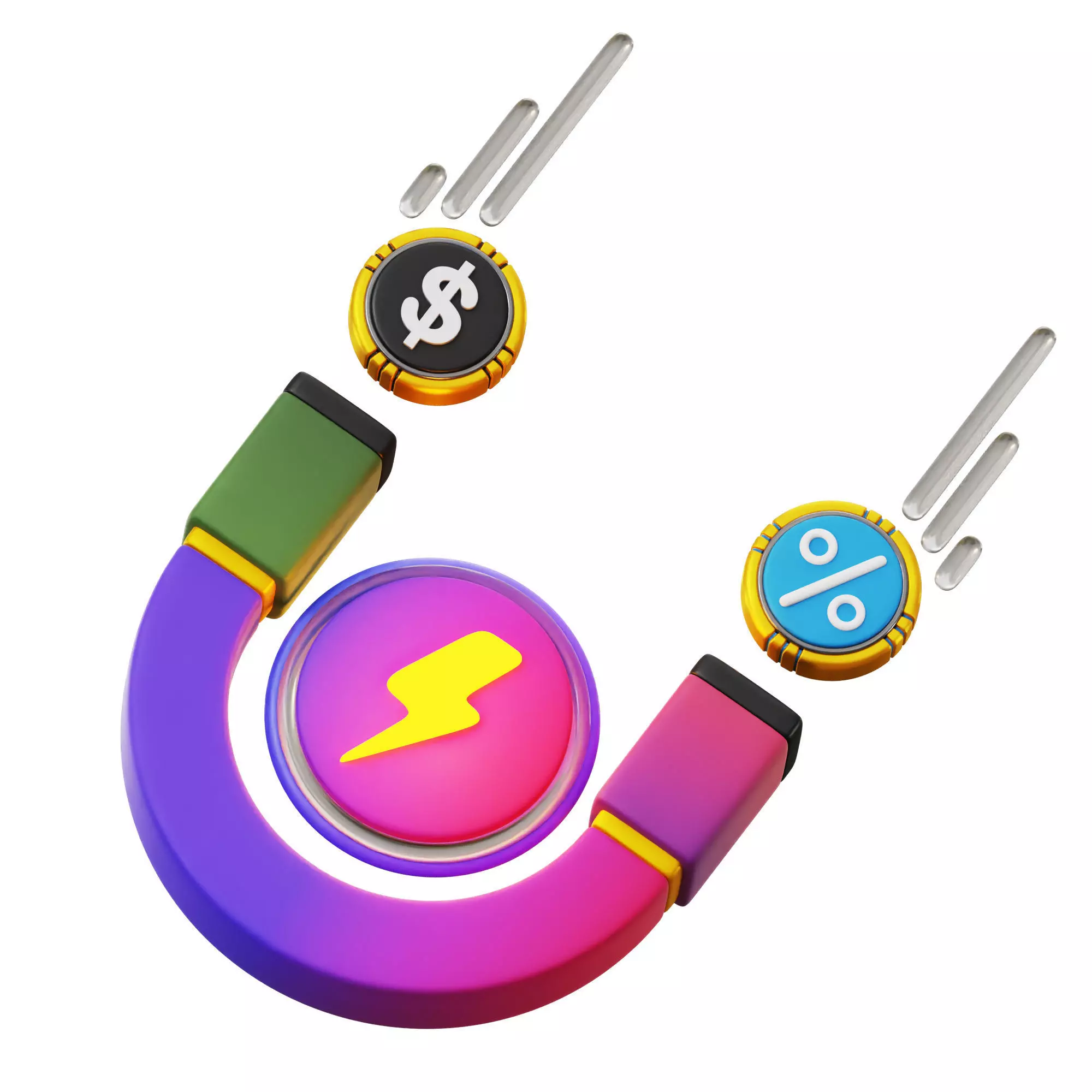 Attracing Money 3D Icon Low-poly 3D model_0