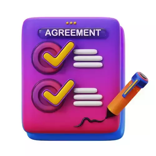 Agreement Paper 3D Icon Low-poly 3D model