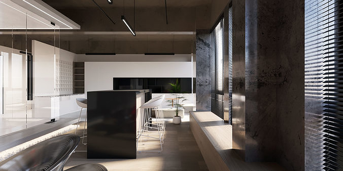 Modern Office Design 3D Model 3D model 3